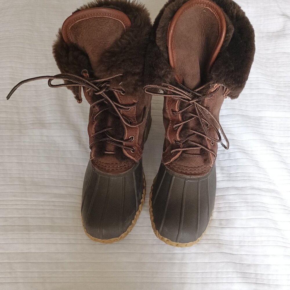 EUC LL Bean Shearling Signature Wicked Good Bean Boots Women's Size 7